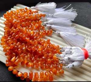 Cuentas de Piedra Solar Natural en Forma de Lágrima, Cuentas de Gema Naranja Pulida para Fabricación de Joyas, Proveedor Mayorista a Granel B2B para Exportación Global - Product Image 1