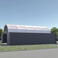 60 'x 40' x 20 'Doble Truss Contenedor Toldo Refugio Arco Techo Tienda Cubierta con Puerta para Almacenamiento al Aire Libre Entre Contenedores