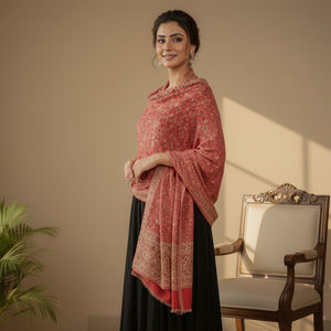 Elegante Chal de Lana Kullu para Mujer con Patrones Clásicos Tradicionales, Textura Suave y Comodidad Invernal - Product Image 3