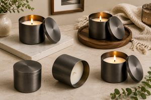 Falah International - Lata de Metal de Lujo para Velas con Tapa, Recipiente Recargable para Cera de Soja, Frasco de Vela Perfumada Premium para Decoración del Hogar 2026 - Product Image 6