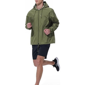 <b>Men's</b> Waterproof Hooded Stand Lightweight Packable Windbreaker <b>Jacket</b> Customizable Sporty for Hiking <b>Cycling</b> Running Fishing - Product Image 4