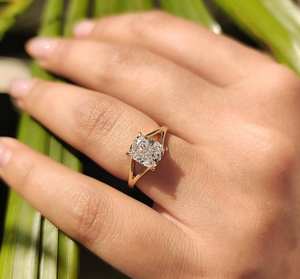 Anillo de Compromiso y Boda Clásico de Oro Sólido de 14k con Corte Cojín de 1ct VVS1 VS1 Cultivado en Laboratorio para Mujer, Sin Níquel, Sin Plomo, Joyas Avira - Product Image 1