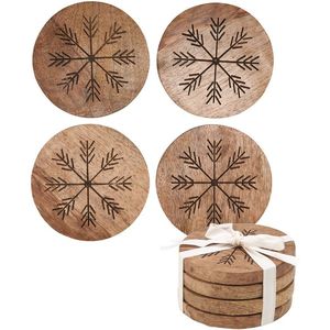 Square Wooden Coasters Set With Non Slip Base Modern <b>Table</b> Mats & Pads <b>6</b> Mm Thickness Handmade Eco Friendly Reusable Coaster - Product Image 5