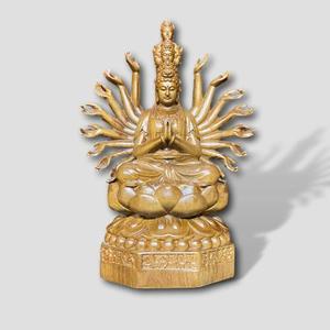 Escultura de Avalokiteshvara en Madera de Palisandro Natural Tallada a Mano, Estatua de Buda Feng Shui para Sala de Meditación - Product Image 2