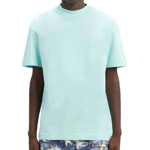 T-shirt lourd conception personnalisée vierge 100% coton col rond hommes couleur unie t-shirts - Product Image 4
