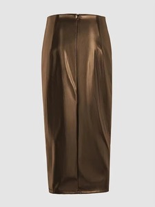 Jupe crayon mini taille haute en cuir véritable de haute qualité pour femme, avec fermeture éclair et dentelle, élégante, coupe ajustée, mode bureau, personnalisable OEM/ODM - Product Image 6
