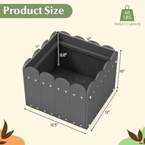 2 Pack Square Garden <b>Planter</b> <b>Box</b> with Drainage Gaps for Front Porch Balcony or Flower Displays - Product Image 5