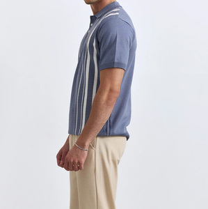 T-shirts décontractés pour hommes de haute qualité en tissu gaufré, séchage rapide, coton, impression de logo personnalisé, couleurs unies, vente en gros - Product Image 5