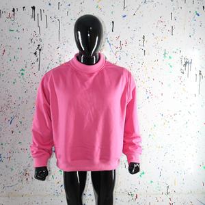 HOT PINK <b>Mock</b> <b>Neck</b> Sweatshirt 100% wide <b>neck</b> Sweatshirt Finer Threads - Product Image 4