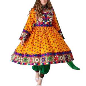 Robes maxi vintage afghanes pour femmes, faites à la main, naturelles, de qualité supérieure, mode ethnique traditionnelle afghane pour mariage - Product Image 1