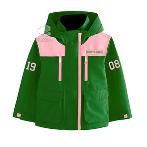 Alfa |   Kapa |   Chaqueta Cortavientos para Mujer Alpha Sorority, Verde y Rosa, con Capucha, Estilo Universitario, Plegable - Product Image 1