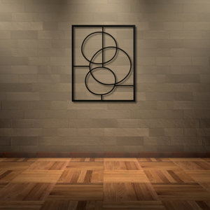 Arte de Pared Metálico Geométrico Moderno, Decoración de Pared con Círculos Superpuestos Abstractos, Escultura de Panel de Hierro de Lujo para Sala de Estar - Product Image 2