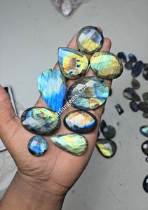 Best Quality Natural Labradorite Cabochon Mix Shape White <b>Blue</b> Fire Color Third Party Certified <b>Crystal</b> Healing Jewelry IRFAN - Product Image 2