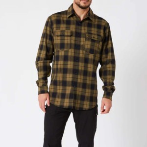 Chemises habillées tendance pour hommes en flanelle tricotée unie, 2 poches avant, 100 % coton, manches longues, coupe classique, boutonnées, style urbain - Product Image 4
