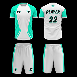 Ensemble de maillot de football solide à manches courtes, col en V, polyester/coton, séchage rapide, respirant, vêtements de sport performants pour entraînement et match - Product Image 2