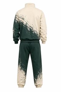 Custom Men's Hooded Tracksuit <b>Set</b> <b>Paint</b> Splatter Print Full Sleeve Casual Sportswear With Drawstring Pants Custom Logo - Product Image 3