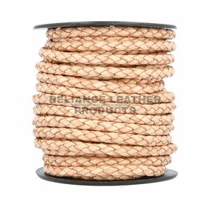 Cordon en cuir tressé rond de qualité professionnelle de 5 mm, couleur noir brun naturel, pour les créateurs de bijoux et les artisans - Product Image 5