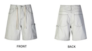 Men's Solid Color Cargo Shorts Mid Waist Drawstring Canvas Casual Shorts With Pockets Breathable Woven Fabric - Product Image 5