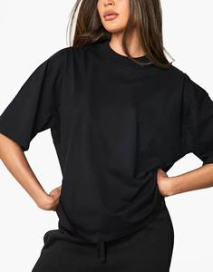 New Arrived Women's T-shirts 100% Polyester Streetwear Oversized Drop Shoulder 220gsm Heavyweight Breathable Ladies T-shirts OEM - Product Image 3