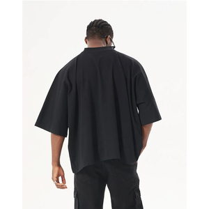 Custom Vintage T-Shirt for Men 100% Cotton Plus Size Manufacturers' Customized Graphic GSM 300Solid Pattern Boxy Fit T-shirt - Product Image 3