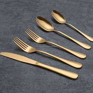 Hot Design Elegant Cutlery Luxury Silverware <b>Set</b> Gold Plated Stainless Steel Wedding Flatware Kitchen Accessories Sustainable - Product Image 5