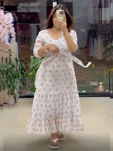 AARYA 2026 Vestido Largo de Verano, Estampado Floral, Casual, Lavable, Silueta Holgada, Estilo Occidental, Tallas Grandes para Mujer - Product Image 3