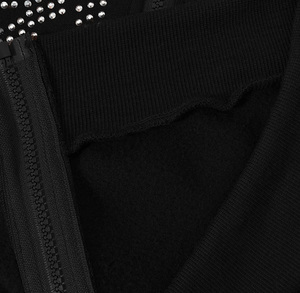 Sweat à capuche unisexe surdimensionné avec logo personnalisé en strass, effet délavé vintage, fermeture éclair, prix d'usine - Product Image 4
