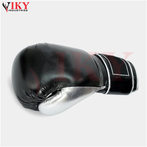 High Performance Black & <b>Silver</b> New Arrival For Adult Protection Private Label Premium Two-Tone Synthetic Leather Boxing <b>Gloves</b> - Product Image 6