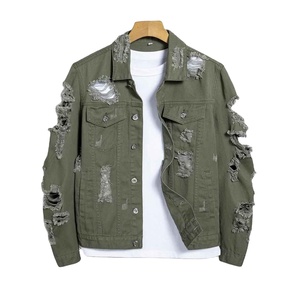 แจ็คเก็ตยีนส์ผู้ชายคุณภาพสูงสั่งทำพิเศษ ทรงปกติ แขนยาว สไตล์ทรัคเกอร์ ล้างสีแบบวินเทจเรโทร - Product Image 1