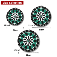 Jeu de fléchettes en laiton et fer de 12 pouces/15 pouces/17 pouces à prix abordable avec des fléchettes à pointe en acier de haute qualité, noir