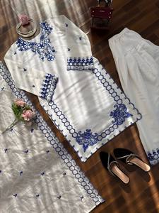 Nouveau haut de costume Farshi pour femme en Chanderi, réversible, infroissable, séchage rapide, extensible, avec sequins, idéal pour les fêtes et mariages - Product Image 5