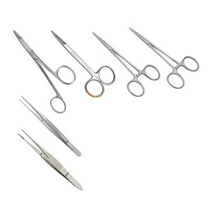 Ensemble d'instruments chirurgicaux réutilisables en acier inoxydable de qualité supérieure, kit de chirurgie mineure, 11 pièces, ciseaux, pinces, instruments médicaux - Product Image 1