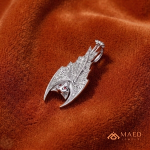 Pendentif en forme d'aile de dragon Beverly Hills, argent 925, moissanite, collier hip-hop, bijoux de luxe pour homme et femme, cadeau - Product Image 5