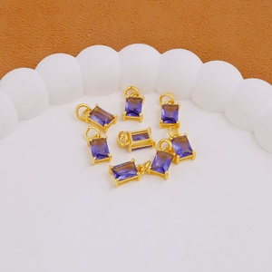 Hecho a mano tanzanita cuarzo Baguette corte facetado chapado en oro punta conjunto colgante encanto hacer componente para collares pulseras - Product Image 4
