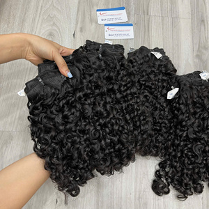 ผมแท้เวียดนาม 100% แบบพิกซี่เคิร์ล  ขายดี  ดำธรรมชาติ  หนาปลายเส้น  แบบดับเบิ้ลดรอน - Product Image 2