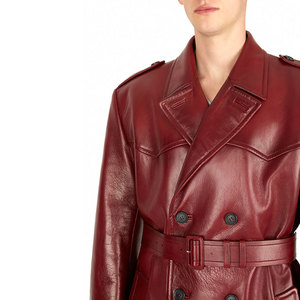 Oversized <b>Long</b> Leather Trench <b>Coats</b> Wholesale Fashion Streetwear Overcoat Custom PU Leather OEM ODM Private Label - Product Image 4