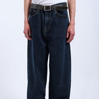 Jean en denim stretch délavé coupe ample pour homme, style hip-hop, en coton épais et respirant, pantalon décontracté moderne, vente en gros, usine de vêtements