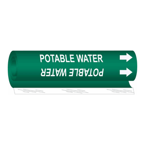 Marcador de Tuberías de Agua Potable de Alta Visibilidad y Durabilidad Brady, para Uso en Interiores y Exteriores - Product Image 1