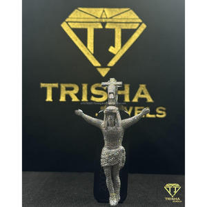 Colgante Religioso de Jesús Estilo Hip Hop con Diamantes Moissanite VVS en Plata de Ley 925 para Hombre - Por Trisha Jewels - Product Image 2