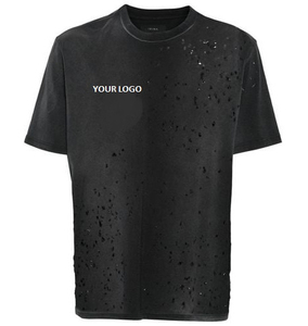 Camiseta de Manga Corta para Hombre, Estilo Urbano, de Algodón Lavado, Holgada, Vintage, Transpirable, con Cuello Redondo y Color Sólido, Personalizable - Product Image 1