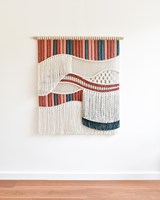 Élégante tapisserie bohème en coton tenture murale en macramé tissé tricoté à la main pour chambre à coucher confortable et salon décoration murale