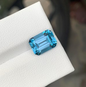 พลอยโทแพซสีน้ำเงินลอนดอนทรงเหลี่ยมมุมมนคุณภาพพรีเมียม สำหรับแหวน จี้ และงานออกแบบเครื่องประดับ - Product Image 5