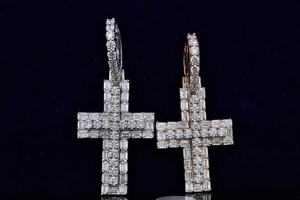 <b>Emerald</b> VVS Moissanite Jesus Cross Christian Religious Faith Luxury Gold Plated 925 Silver <b>Pendant</b> for Women Men - Product Image 5