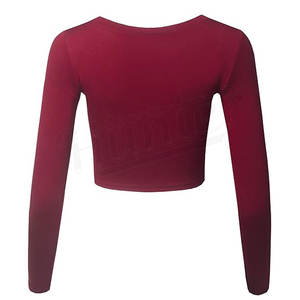 Haut de sport respirant pour femme, tricoté sans couture, couleur unie, manches longues, idéal pour le yoga et le fitness – Nouvelle collection très prisée - Product Image 1