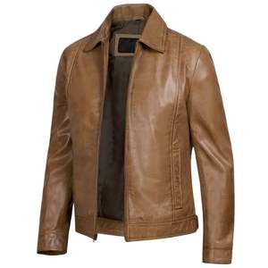 High Quality Winter Formal Leather Jackets with Stand Collar and Front Logo Placement Waterproof & Eco-Friendly - Product Image 5