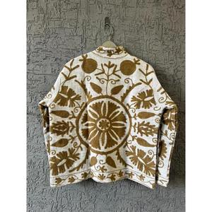 Wholesale Price Elegant Floral Embroidered Unisex Suzani <b>Jacket</b> Stand Collar Full Sleeve <b>Velvet</b> Winter Style Raw Eco-Friendly - Product Image 2