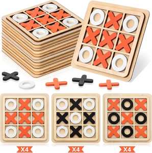 Jeu de Tic-Tac-Toe en Bois Fait Main Classique Nougats Crosses pour Enfants et Adultes, Jeu de Société de Table, Décoration d'Intérieur, Idéal pour les Voyages - Product Image 3