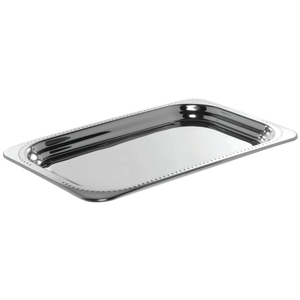 Wholesale Luxury <b>Rectangular</b> Stainless Steel Serving <b>Tray</b> <b>Mirror</b> Polish Wavy Ruffle Edge Food Platter for Hotel Restaurant Party - Product Image 2