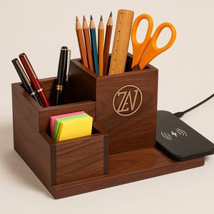 Office Ready Wooden Pen Organizer Decorative Wooden Stationery Storage <b>for</b> Desktop Handmade Wooden Office <b>Desk</b> <b>Accessory</b> Wooden - Product Image 3