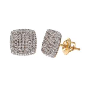 Pendientes de Diamantes Naturales de Corte Redondo de 0.94 Ct, Oro Amarillo de 10k, Joyería Fina para Mujer - Product Image 3